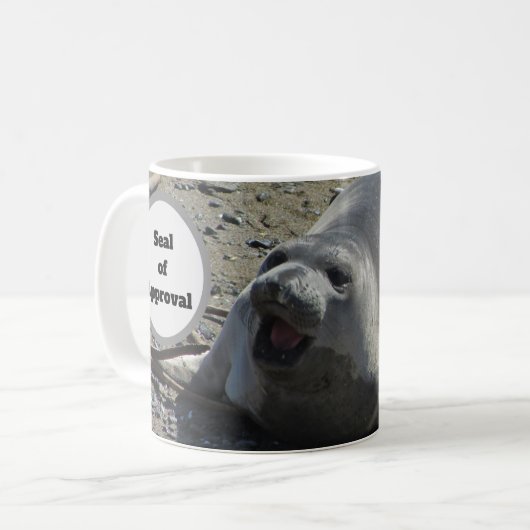Mug Sceau d'approbation Sceau d'éléphant humoristique (Devant gauche)