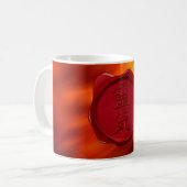Mug sceau de cire - REIKI | vagues rouges du feu (Devant gauche)