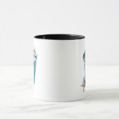 Mug Sceau de coquilles - Design d'aquarelle bleu (Centre)