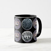 Mug SCEAUX DU MODÈLE DE CHEVALIERS Noir (Devant droit)