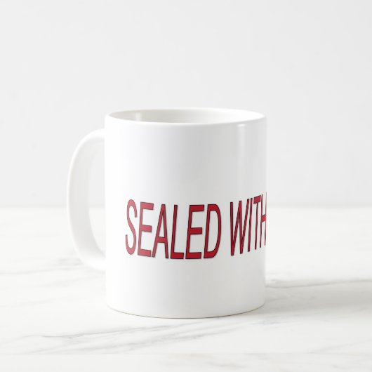 Mug scellé avec des citations d'amour de baiser (Devant gauche)