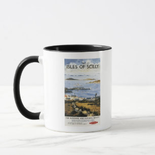 Mug Scène aérienne d'affiche de chemin de fer de ville
