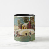 Mug Scène américaine de Noël de la vie d'hiver (Centre)