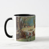 Mug Scène américaine de Noël de la vie d'hiver (Gauche)