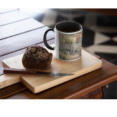 Mug Scène botanique de zèbres et lions dans une oasis