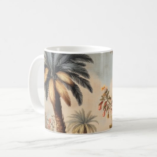 Mug Scène botanique vintage avec palmiers (Devant gauche)