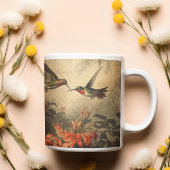 Mug Scène botanique vintage d'hummingbirdet de fleurs