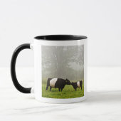Mug Scène brumeuse de la vache ceinturée à Galloway (Gauche)