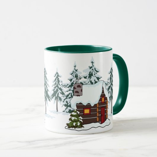 Mug Scène Cabine enneigée (Devant droit)