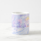 Mug Scène Cabine rose neige de Noël (Centre)