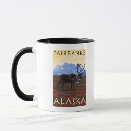 Mug Scène Caribou - Fairbanks, Alaska (Gauche)