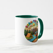 Mug Scène d'aventure de camping en argile « Né pour er (Devant droit)
