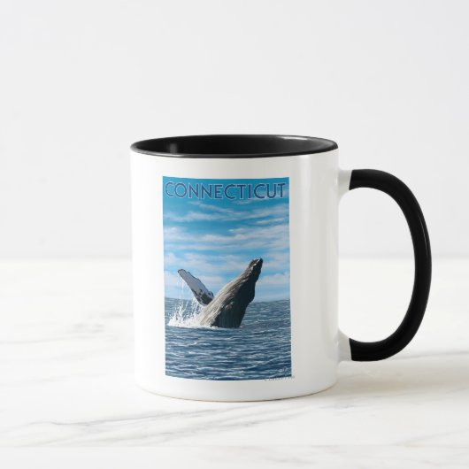 Mug Scène de baleines à bosse du Connecticut (Droite)