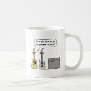 Mug Scène de bande dessinée de roue de guitare drôl