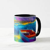 Mug Scène de bateau coloré (Devant droit)