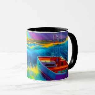 Mug Scène de bateau coloré
