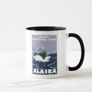 Mug Scène de bateau de pêche - parc national de