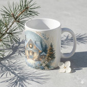 Mug Scène de cabane enneigée lumineuse