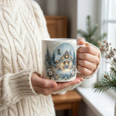 Mug Scène de cabane enneigée lumineuse