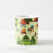 Mug Scène de camping, motif vintage sans soudure (Centre)