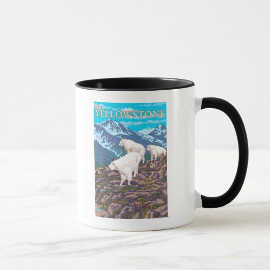 Mug Scène de chèvres de montagne - West Yellowstone, M (Droite)