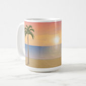 Mug Scène de coucher du soleil/plage de lever de (Devant gauche)
