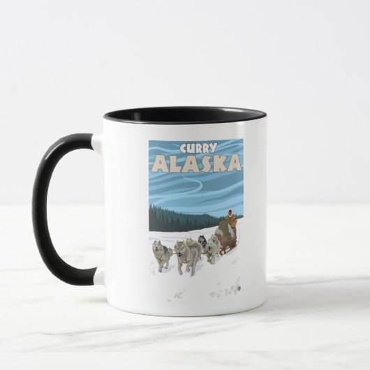 Mug Scène de couture de chien - Curry, Alaska (Gauche)