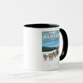 Mug Scène de couture de chien - Curry, Alaska (Devant droit)
