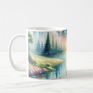 Mug Scène de fantaisie terre arc-en-ciel fantaisiste