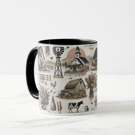 Mug Scène de ferme rustique (Devant gauche)