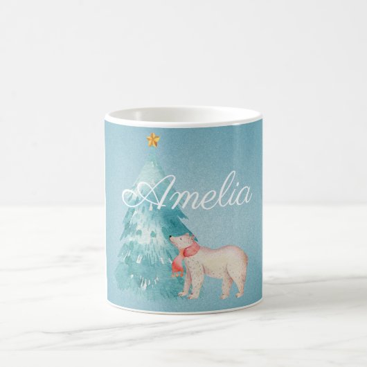 Mug Scène de forêt des Fêtes personnalisable (Centre)