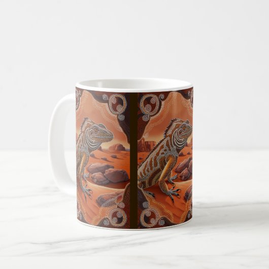 Mug Scène de la faune australienne Iguana Lizard (Devant gauche)