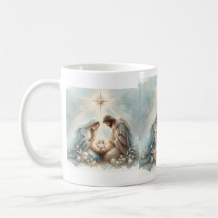Mug Scène de la Nativité de la Sainte Famille radieuse
