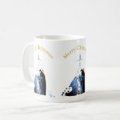 Mug Scène de la Nativité Joyeux voeux de Noël (Devant gauche)