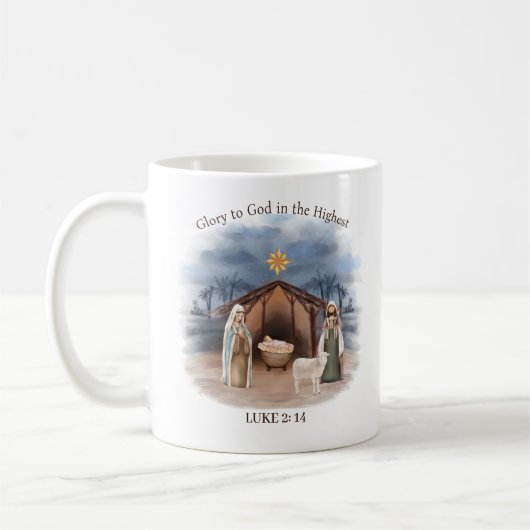 Mug Scène de la Nativité Nom de l'église Noël chrétien (Gauche)