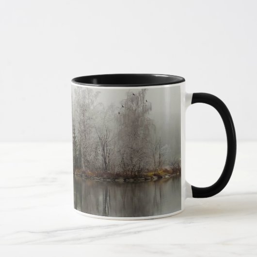 Mug Scène de lac et d'arbre winter d'Autriche (Droite)