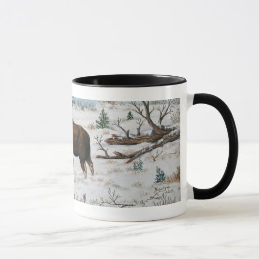 Mug Scène de lutte d'art de faune d'orignaux de (Droite)