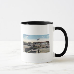 Mug Scène de moulin de bois de charpente de canyon