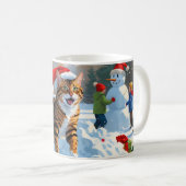 Mug Scène de neige festive de Noël avec un chat Bengal (Devant droit)