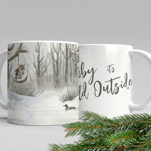 Mug Scène de neige hivernale à l'aquarelle Bébé il fai
