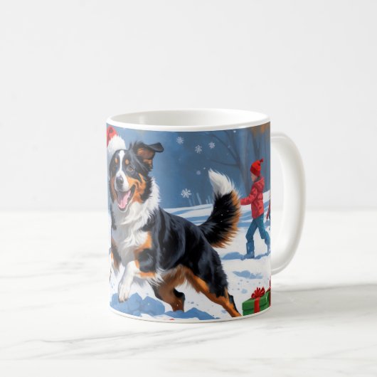 Mug Scène de Noël australienne Kelpie (Devant droit)