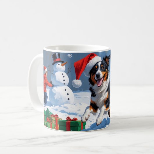 Mug Scène de Noël australienne Kelpie (Devant gauche)