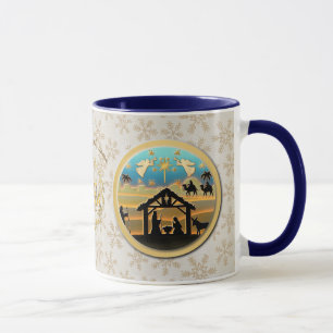 Mug Scène de Noël avec l'Enfant Jésus dans la crèche