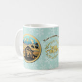 Mug Scène de Noël avec l'Enfant Jésus dans la crèche (Devant gauche)