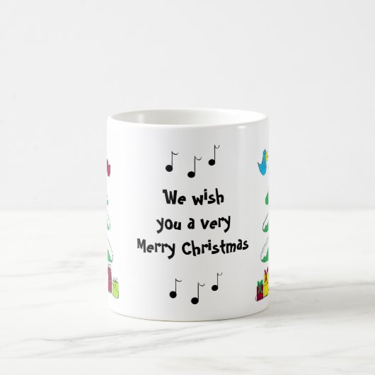 Mug Scène de Noël avec oiseaux et notes de musique (Centre)