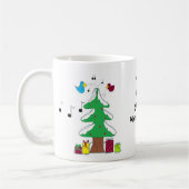 Mug Scène de Noël avec oiseaux et notes de musique (Gauche)