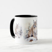 Mug Scène de Noël avec un chat Lynx (Devant gauche)