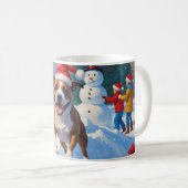 Mug Scène de Noël de Bull Terrier (Devant droit)