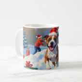Mug Scène de Noël de Bull Terrier (Devant gauche)