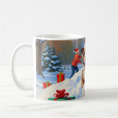 Mug Scène de Noël de Bull Terrier (Gauche)